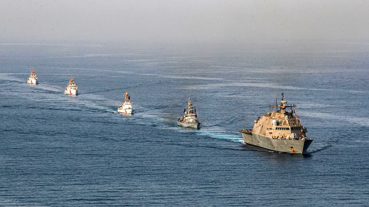 US Navy ship near the Strait of Hormuz