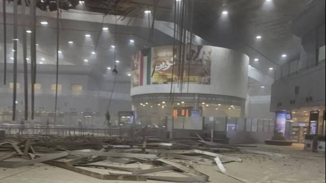 Damaged terminal at Kuwait International Airport
